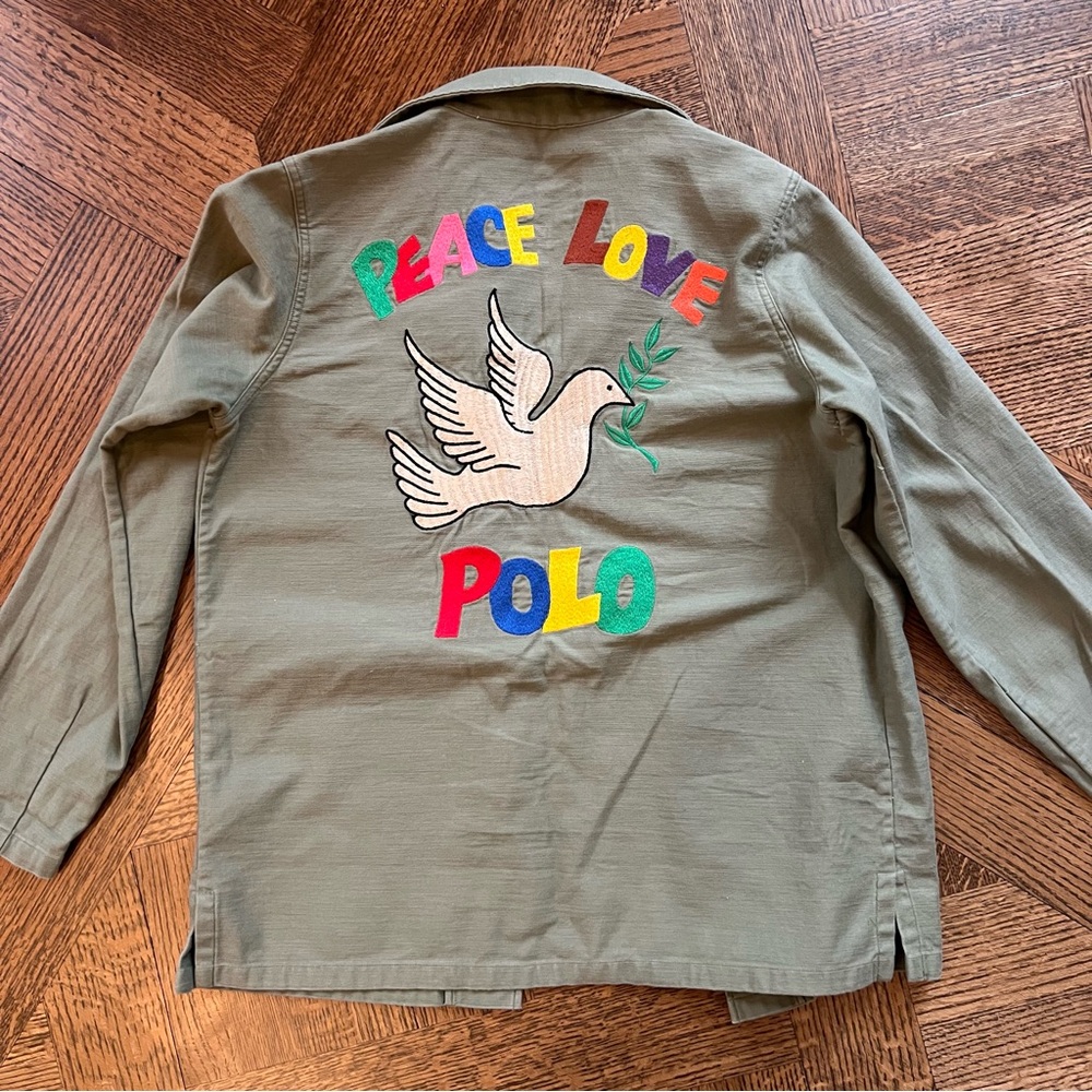Polo Ralph Lauren Olive Embroidered Lettering Jacket